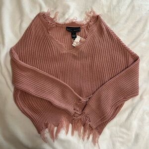 Polly & Esther Dusty Pink V-Neck Sweater
